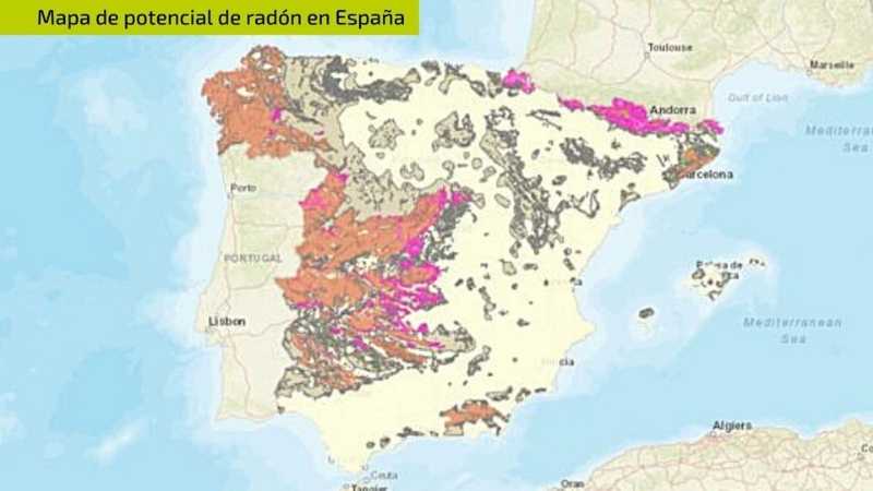 Mapa potencial de radón en España